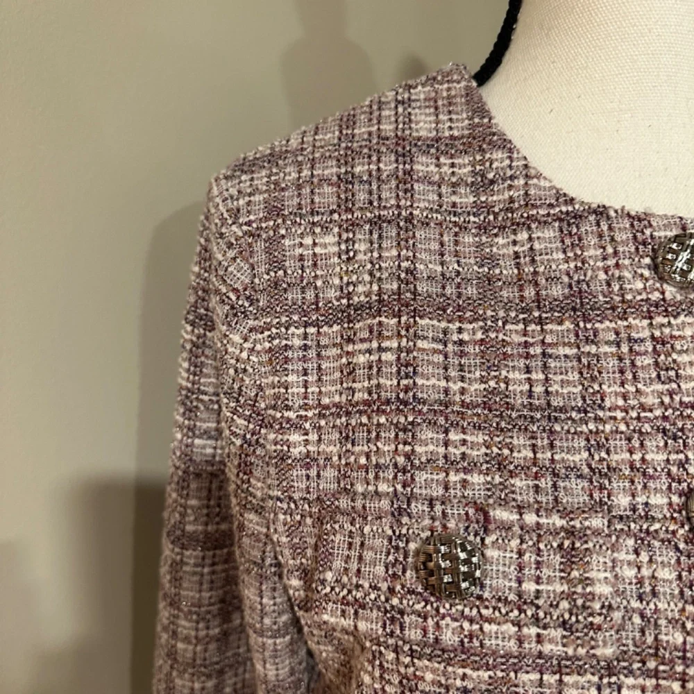 *MONTEAU* Pink Long Sleeve Cropper Blazer Size Large NWT